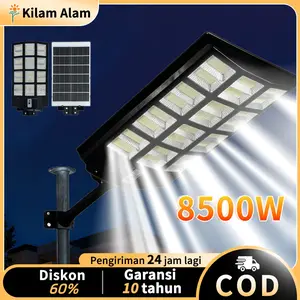 【Garansi 11 Tahun】Lampu Jalan Solar 8500W Super Terang, Tahan Hujan, 400M Jangkauan, 16-20 Jam, Sensor Otomatis. tenaga surya outdoor