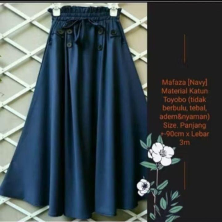 Rok mayung kancing katun polos