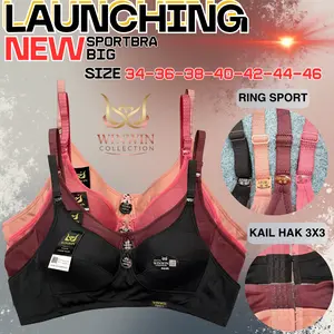 WINWIN Bra Wanita-JUMBO SIZE-Tanpa Kawat Bahan Katun Lembut Nyaman Untuk Aktivitas Sehari-hari Size JUMBO 34-36-38-40-42-44-46 Original Berkualitas Tinggi