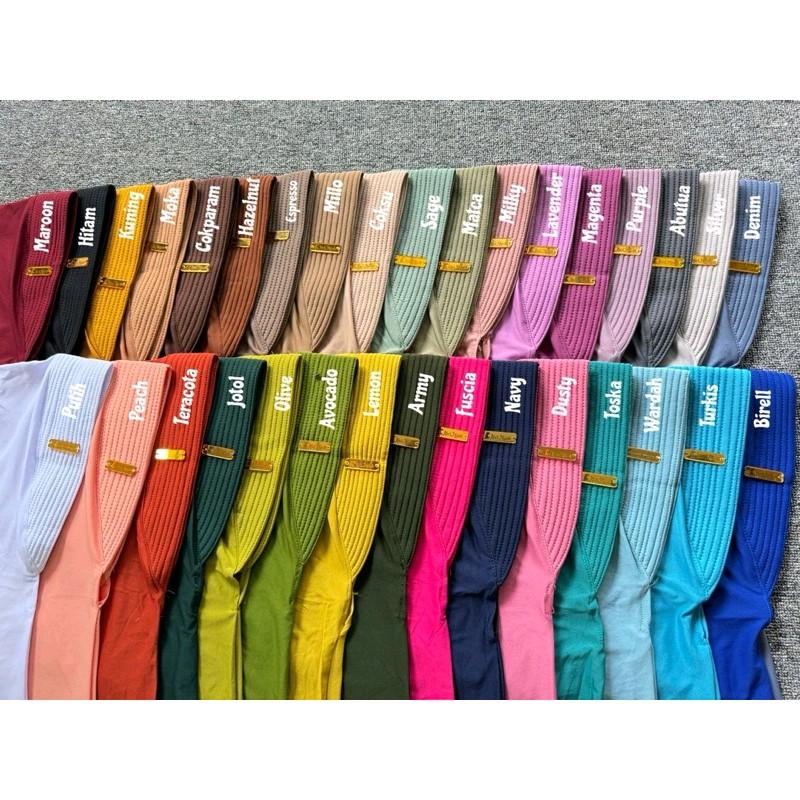 100ribu dapat 10 pcs hijab bergo hamidah size M label akrilik gold sudah menutup bagian dada pad Tebal 4