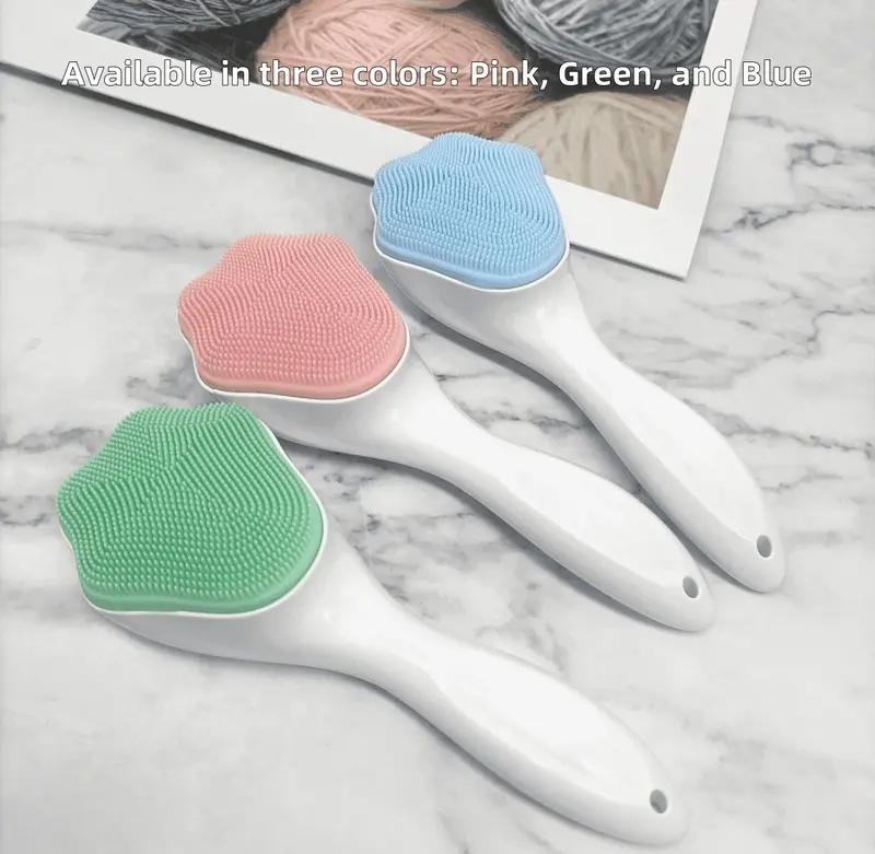 Cọ Chải Làm Sạch Da Mặt, Silicon Tay Cầm Dài, Hình Chân Mèo, Thích Hợp Để Làm Sạch Da Mặt 2