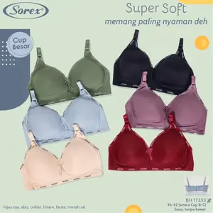 PROMO Bra Sorex 17233 BH Cup Besar Busa Tipis Kait 3 Tanpa Kawat BRa Harian Lembut Nyaman
