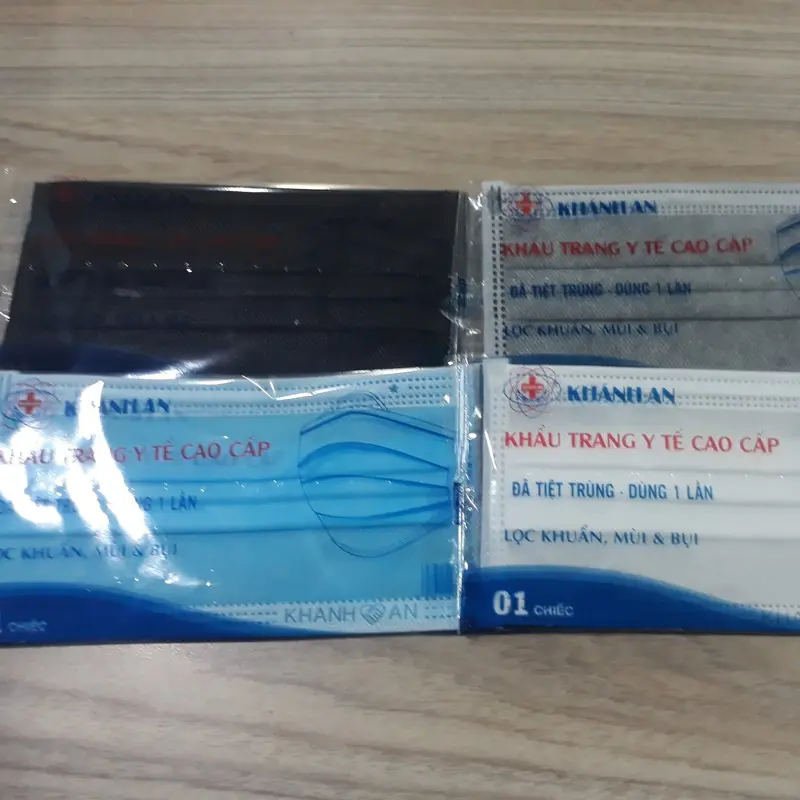 Hộp 50 cái khẩu trang y tế chính hãng KHÁNH AN 4 lớp tiệt trùng bịch 1 cái 2