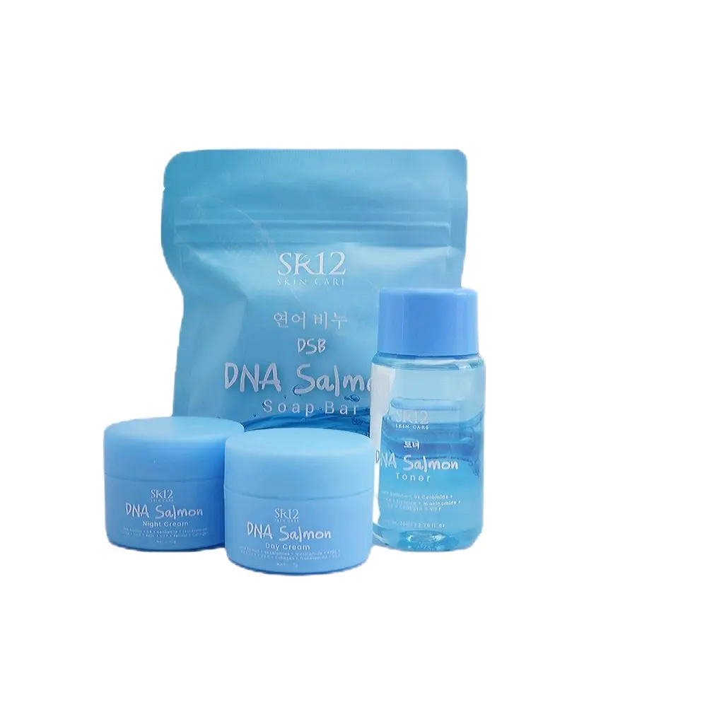 Paket DNA Salmon SR12 Awet Muda dan Kenyal Wajah Glowing Kontrol Minyak Pelembab Perawatan Normal niacinamide sunscreen oily skin Mencerahkan Muka