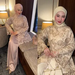 Blash Syalima One Set Malaya Full Tule Cord Koleksi Terbaru Model Elegan Tampilan Mewah Ukuran Standar & Jumbo Hijab Fashion