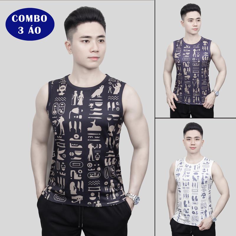 【COMBO 2-3 ÁO ba lỗ in hoa tiết thái chất vải thun lạnh mềm mịn thoáng mát co giãn 4 chiều Menswear