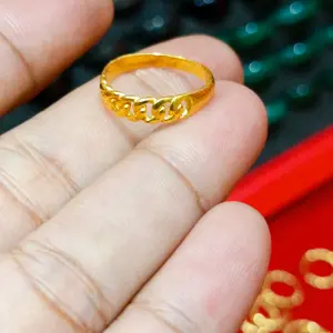 cincin koin 91 motif rantai kecil sepuh emas 24k,awet dipakai detiap hari