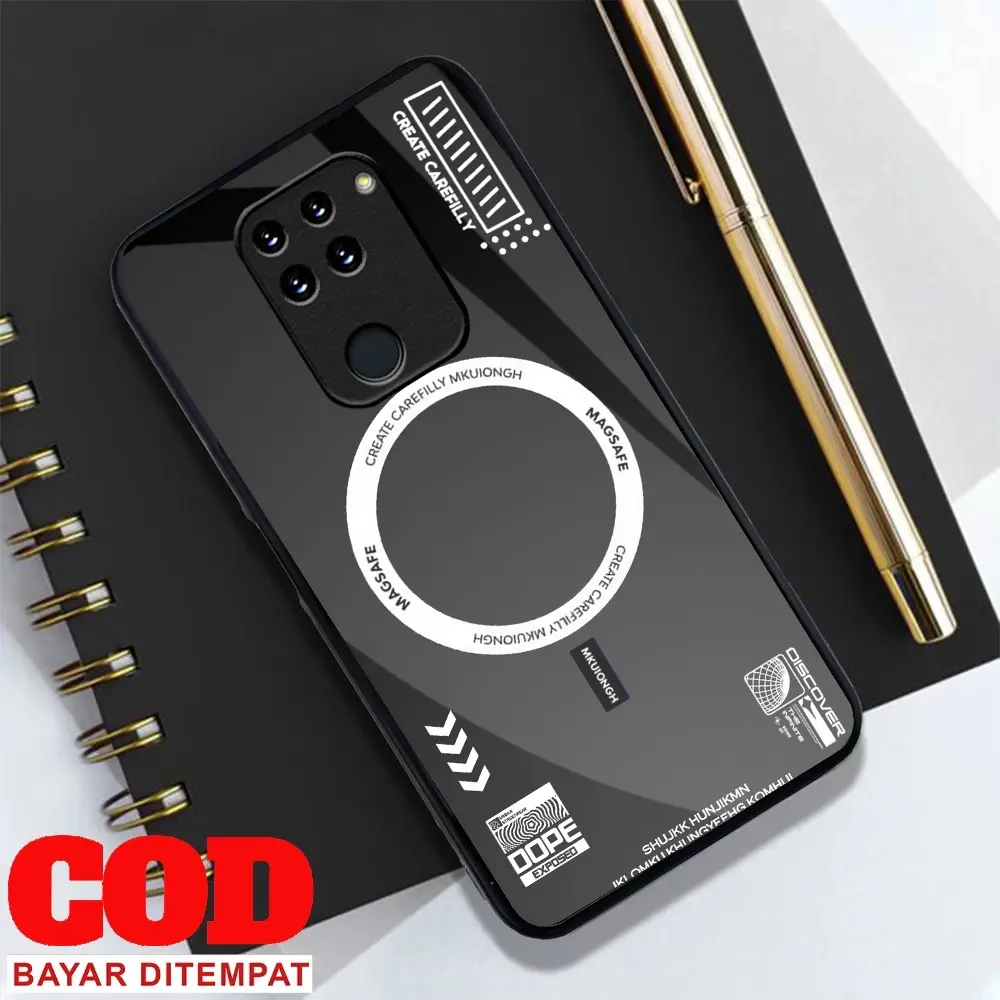 (H28) Softcase Glass Kaca For R*DMI NOTE 9 - R*DMI NOTE 9 PRO TERBARU Case Hp - Case Hp Terbaru Glossy Anti Air TPU Casing Hp Silikon Cover