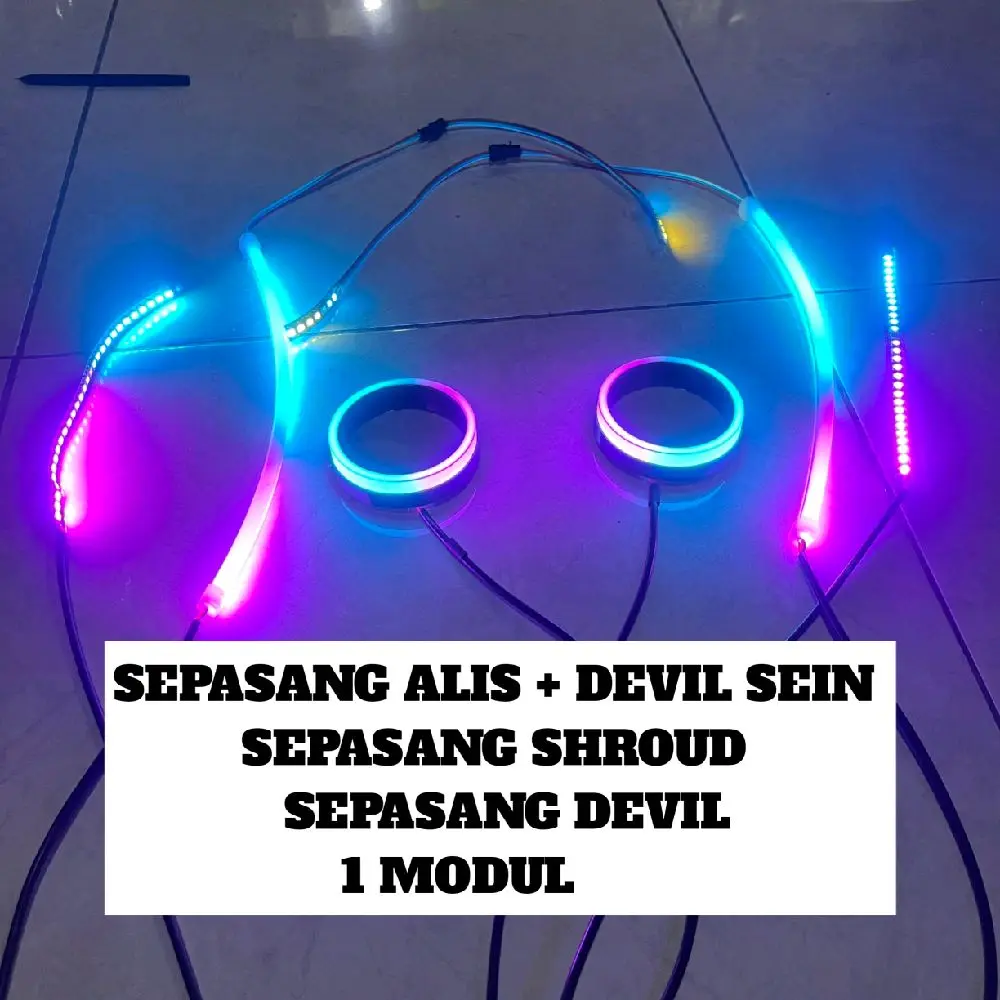 SEPAKET ALIS DAN SHROUD DAN DEVIL BILED RGB BISA SETING BELANG 12V