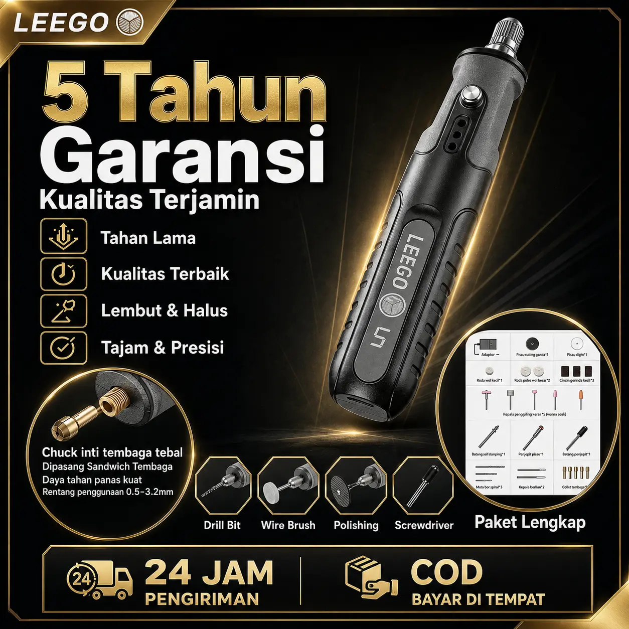 LEEGO Gerenda listrik Bor Mini 28PCS 12V DC 25000 RPM Mini Drill Electric Engraver Grinder Ukir Kayu Amplas