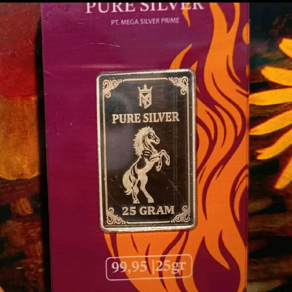 BESTSELLER PERAK BATANGAN 25 GRAM PURE SILVER DIPRODUKSI OLEH PT MEGA SILVER PREME SANGAT COCOK UNTUK KOLEKSI DAN INVESTASI