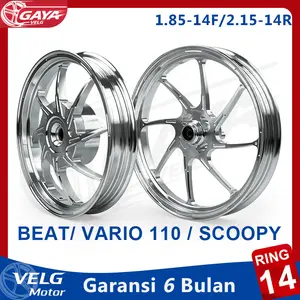 Velg BikingBoy Untuk Semua Beat, Scoopy, Genio, Spacy, Vario 110/110fi/Karbu Velg 8 Spoke Slant VELG RACING CNC ALLOY RINGAN RING 14 Ukuran Set 185*14 215*14 PNP TANPA MODIF