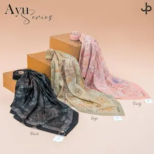 AYU SERIES TERBARU 2026 by JOURNEY SCARVES ORIGINAL JP ori hijab motif segiempat wanita dewasa, hijab premium Muslim