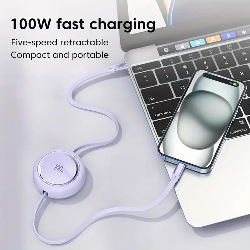 Product Introduction of Super Charging Cable, 100W,Scalable data cable 3 in 1, 6A, USB Micro and Type C, Fast Charger, Type-C Cable, Data Cable, Compatible with Phone, Phone Accessories 2