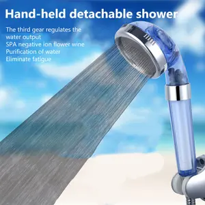 Shower Tekanan Memegang Nozzle Shower Kepala 3 Mode Shower Yang Dapat Disesuaikan Dengan Fungsi Filter Pp Cotton Filter Element