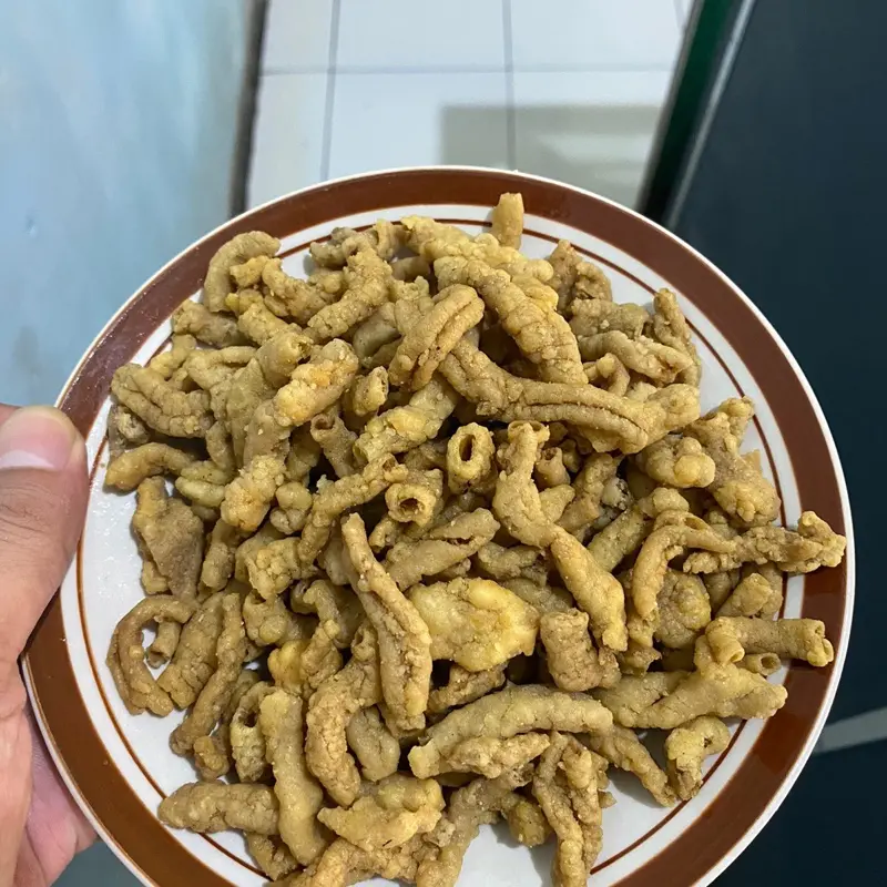 2 kg Kripik usus original - Kripik usus ayam enak gurih Keripik Crispy Snack 4
