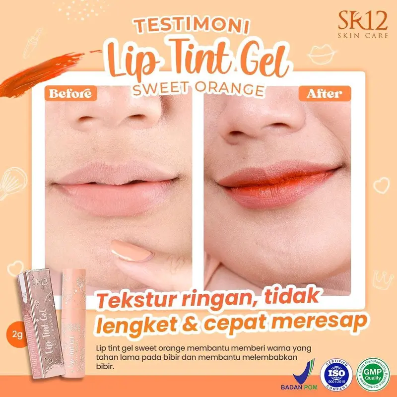 SR12 Lip Tint Gel Liptint Lasting - Gloss Bibir - Lipstick 3