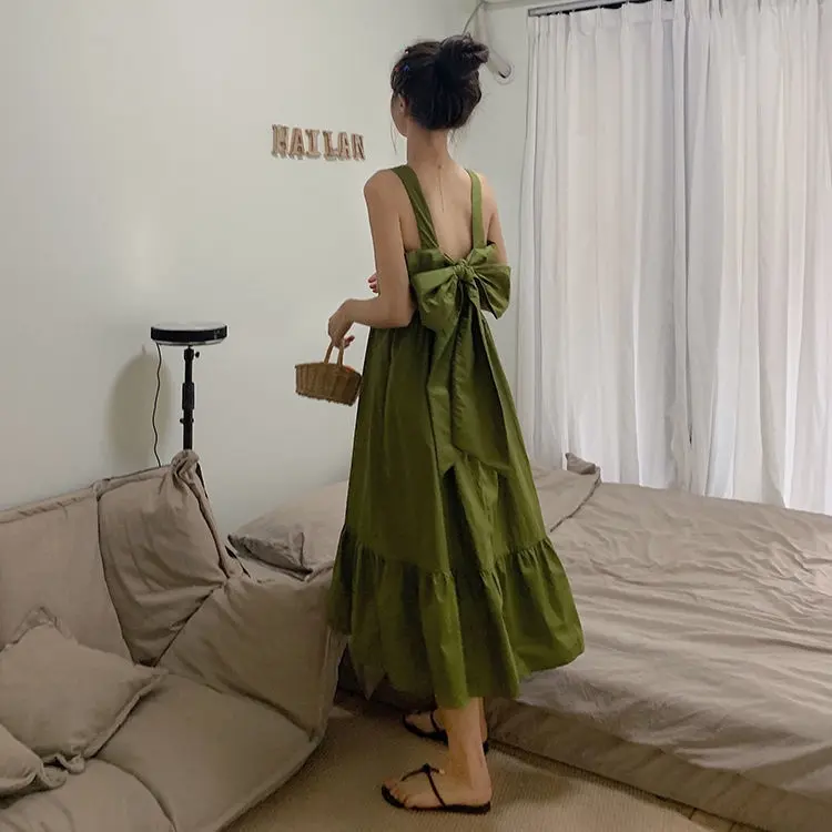 Gladis Midi Dress Wanita Korean Style | Midi Pita Belakang Rayon Twill | Midi Dress Polos 5