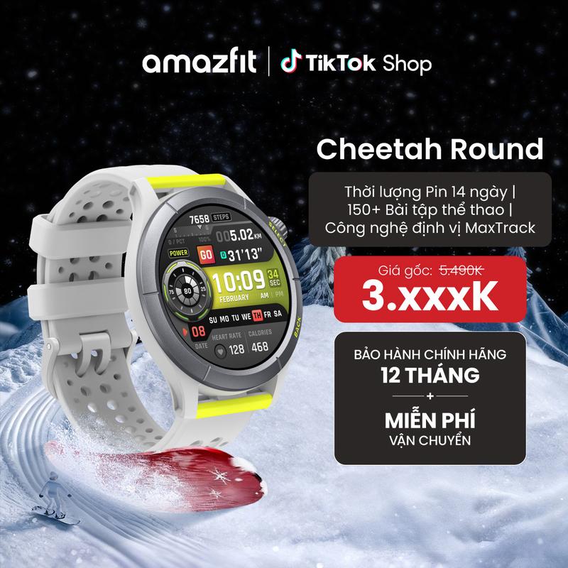 Đồng hồ thông minh Amazfit Cheetah Round - 47mm | Smartwatch AMOLED 1.39” | GPS băng tần kép | Bản đồ ngoại tuyến - Hàng chính hãng