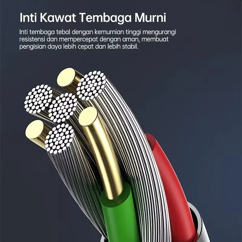 KABEL DATA FAST CHARGING 3 IN 1 OUTPUT DAYA 100W 4