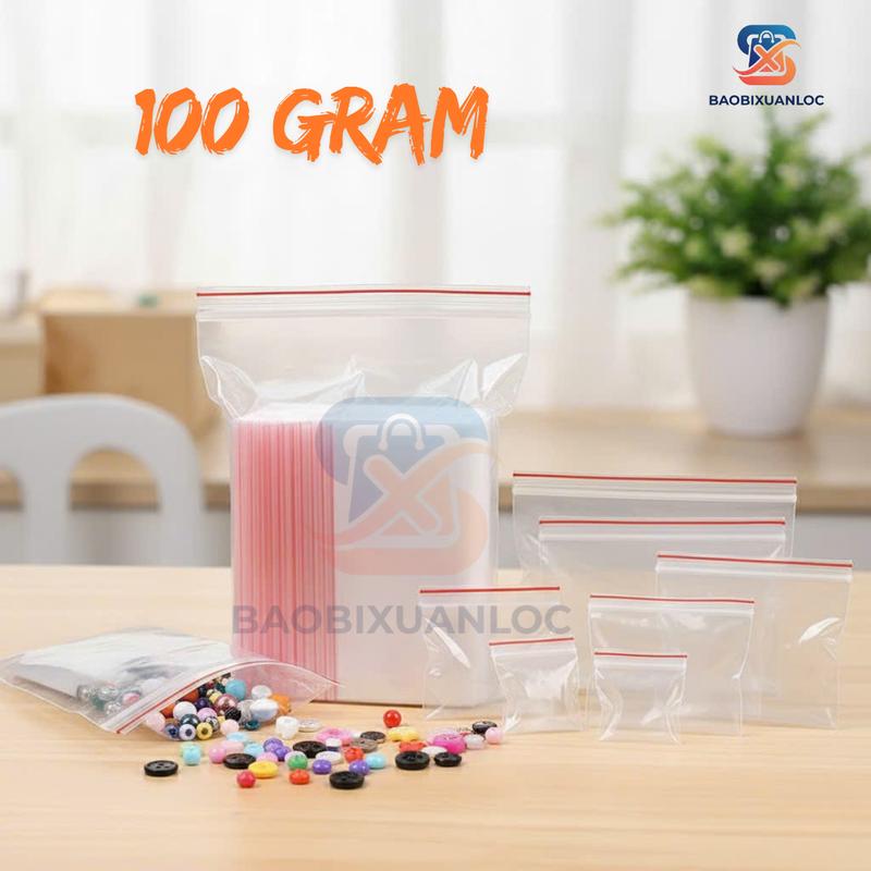 Túi zip chỉ đỏ loại tốt, dày dặn, chắc chắn
