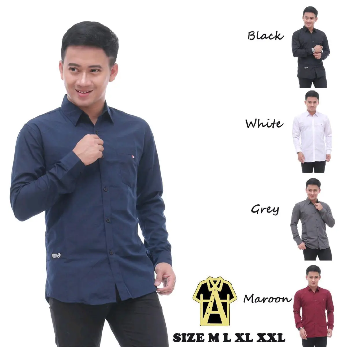kemeja batik pria lengan panjang kemeja casual trendy modern katun halus