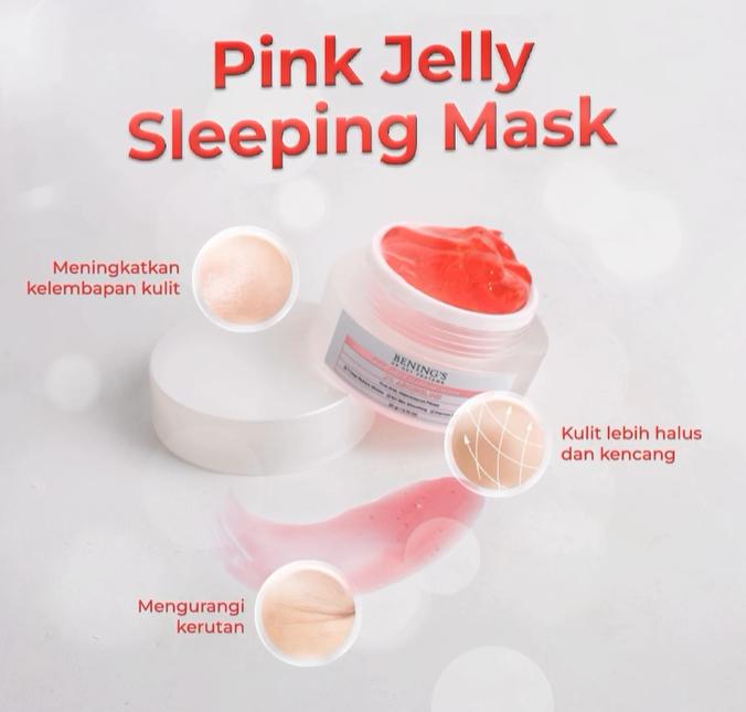 Bening's Pink Jelly Sleeping Mask 2% Argireline - Masker Wajah & Anti Kusam 4