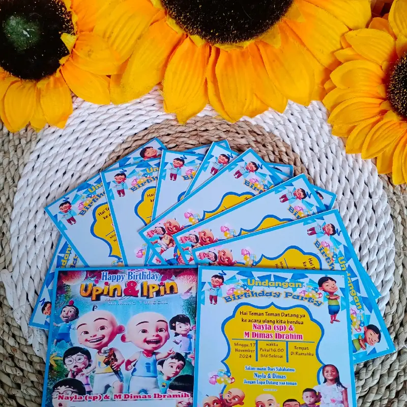Tas plastik bingkisan ultah isi 50 pcs (PAKET TAS & UNDANGAN )+DESAIN FOTO ukuran 20x40cm plastik ultah custom/plastik ultah souvenir/Undangan ultah/kartu ultah custom 8