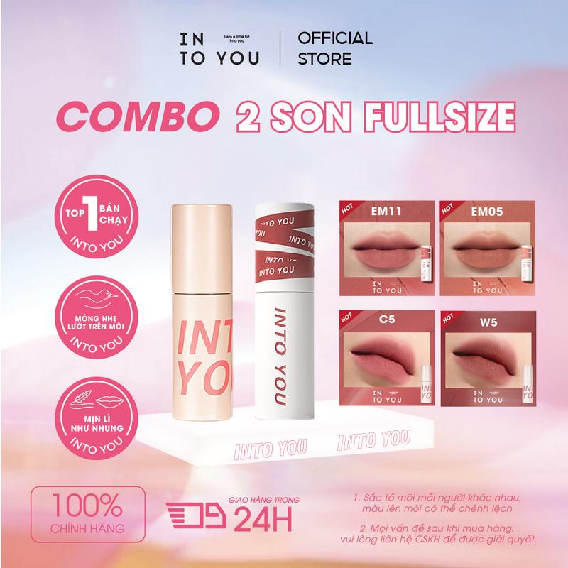 Son Bùn INTO YOU Màu W5  Mỏng Nhẹ Mềm Môi Che Khuyết Điểm Vượt Trội Bền Màu 1.8g Mud Liptick