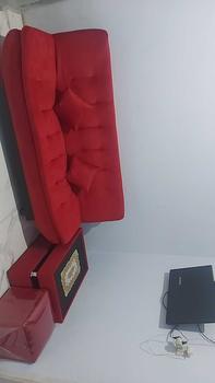Product Review of Sofa Bed Pillowtop+ Meja + Puff/Stool. Bonus 2 Bantal | Bahan Bludru | Sofa Tidur/Sofa Malas/ Sofa Santai / Sofa bed minimalis. PROMO Furniture from D**e 2