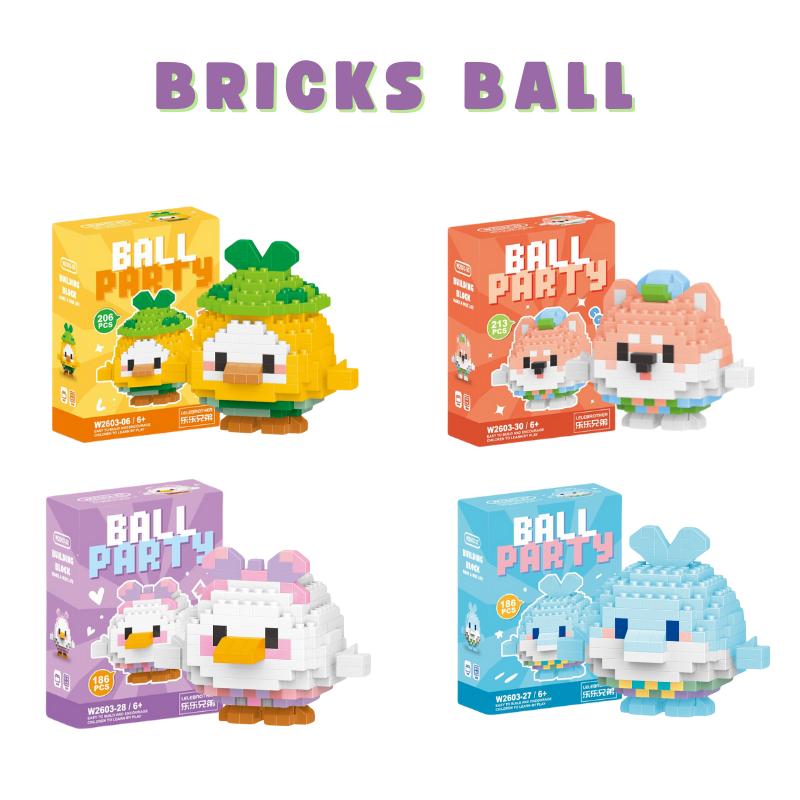 JakMall Isi 6Pcs Bricks Ball Party Block Karakter Kartun Bricks Mainan Puzzle Edukasi Anak 1