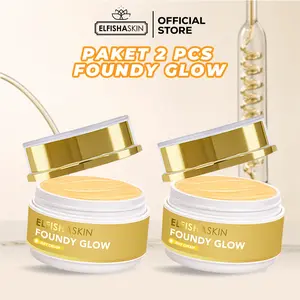 [Special Promo] Elfisha Skin 2PCS  Foundy Glow - Foundation Lebih Hemat & Mencerahkan Wajah Niacinamide 2%. Day cream yang Pencerah dengan Extract Collagen, Mengurangi Flek Hitam Double Manfaat