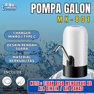 Pompa Galon Elektrik Smart Pumping Rechargeable Dispenser MX-801 Water Listrik Kabel Merah Stainless Air