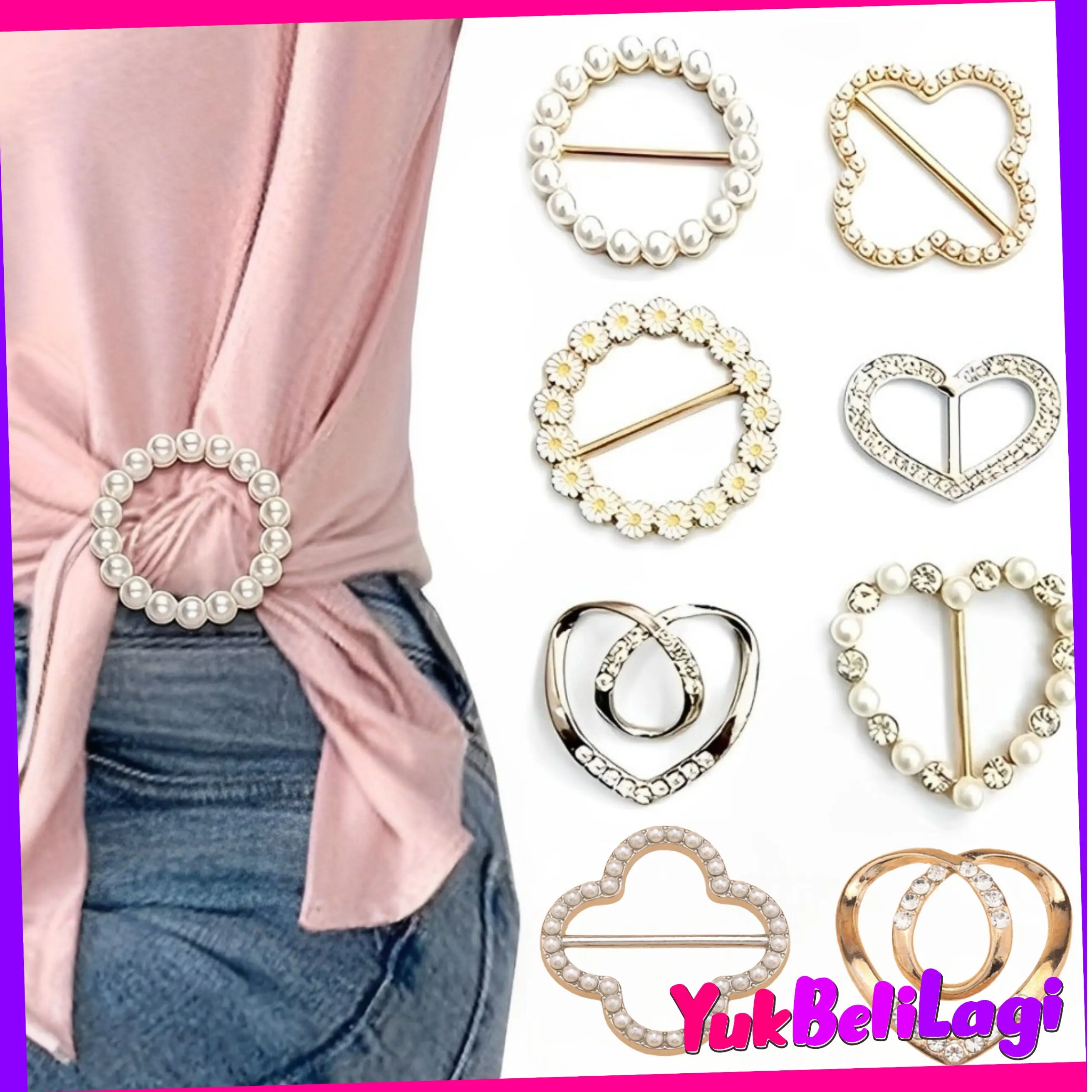 COD (YBL) Multifungsi Ring Bros Pin Hijab Gesper Elegan Ring Clips Rok Lilit Kebaya Modern  Fashion Gaya Korea (BELI LOKAL)