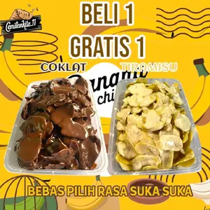 KRIPIK PISANG LUMER COKLAT DLL banana chips beli 1 gratis 1 Snack Tiramisu  Cemilan Manis Kripik