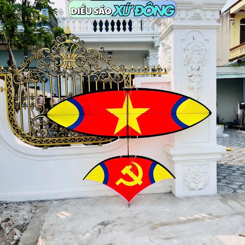 Diều Sáo Full Cacbon Lắp Ghép Sẵn Cờ Đỏ Sao Vàng Đủ Size 1M5 1M7 2M
