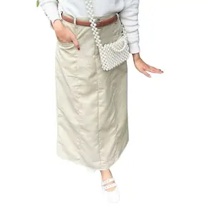 Orimoza Rok Span Katun Drill Skirt Madona rok  rajut Panjang rok Kerja Wanita rok sobek samping rok ngatung Kancing Karet rok  span Standar Nyaman Hitam rok flare   Kantor Formal Pendek Midi Stretch