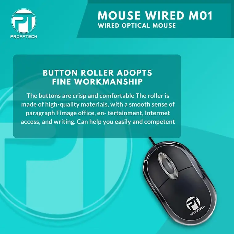 Mouse Wired Cable USB Profftech M01 - Mouse Kabel USB