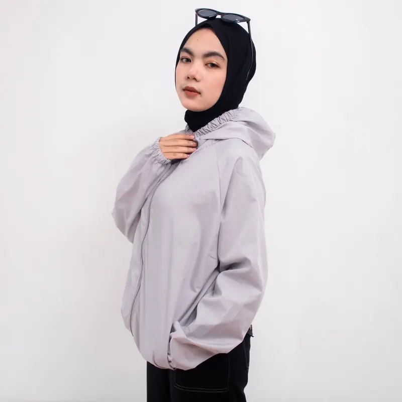 VCRL - Jaket Olahraga Parasut Polos Pria/Wanita Sauna Suit  Jogging  Lari  Bersepeda  Despo  Gym Fitnes  Senam 6