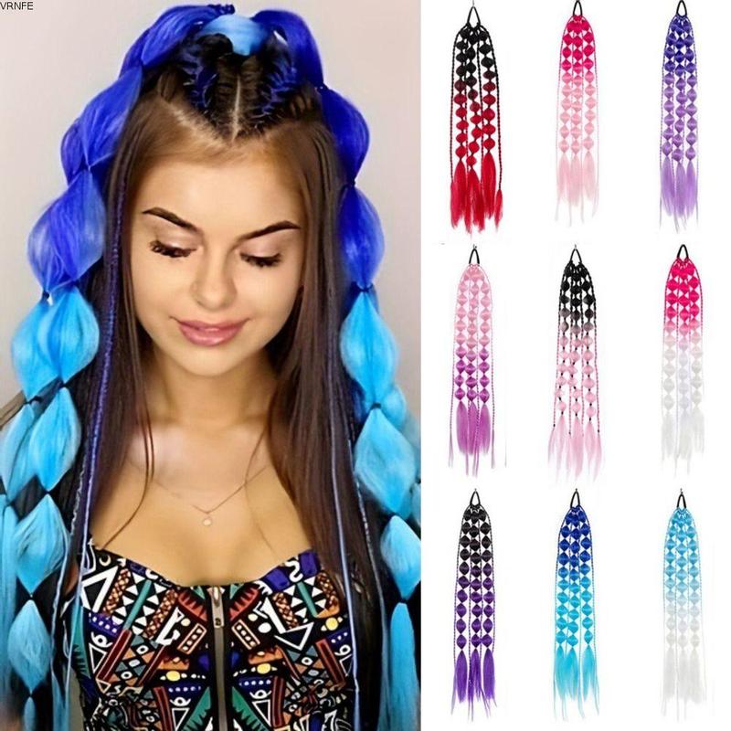 VRNFE Dài Corlorful Bện Jumbo bong bóng Nối tóc đuôi ngựa Bện đèn lồng Bện xoắn…