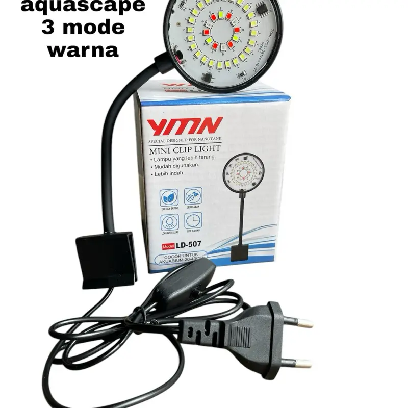 Lampu jepit aquascape 3 mode warna / ymn