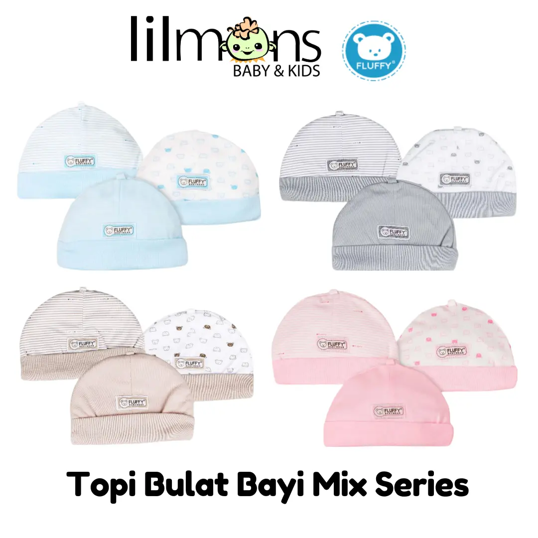 FLUFFY Topi Bulat Bayi Mix Series 1 Pcs | LILMONS
