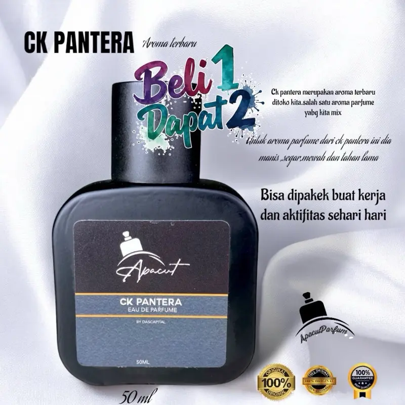 PROMO BUY 1 GET 1 PARFUME CK PANTERA.(aroma parfume laki laki )aroma seger dan manis Pria  Wangi Parfun Perfume
