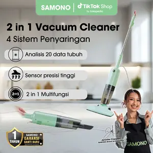 (BISA COD) SAMONO 2IN1 Vacum Cleaner Anti Dust Mesin Penyedot Debu Tongkat Stainless [SW-VCG15] Kabel Wadah Hijau
