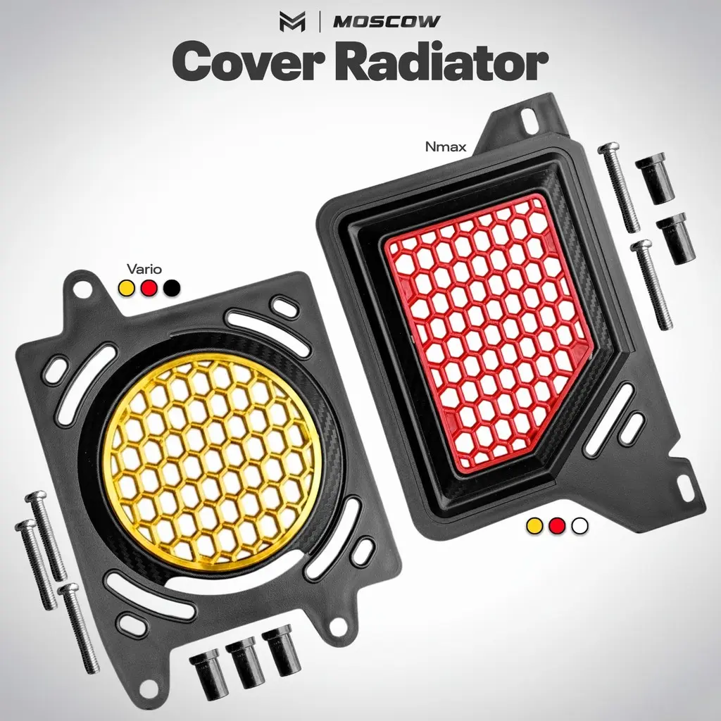 COVER TUTUP RADIATOR NMAX LEXI AEROX VARIO 125 / 150 MODEL CARBON PLUS BAUT BOSHING PEMASANGAN PLUG N PLAY ( PNP )  ORIGINAL MOSCOW PART COVER RADIATOR BAHAN PLASTIK ABS PREMIUM TINGGAL PASANG GOOD HIGH QUALITY