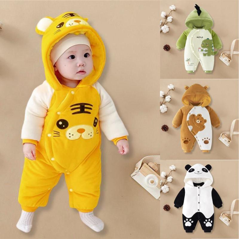 Quần áo sơ sinh dài tay bé trai bé gái Hình Thú, Body dài tay cho bé chất Nỉ bông mềm ấm, Bodysuit dài tay cho bé 0-12M