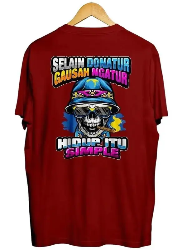 Kaos pria sablon depan belakang motif kata kata tulisan SELAIN DONATUR GAUSAH NGATUR VOL 1 Lembut Nyaman Kaos Distro 7