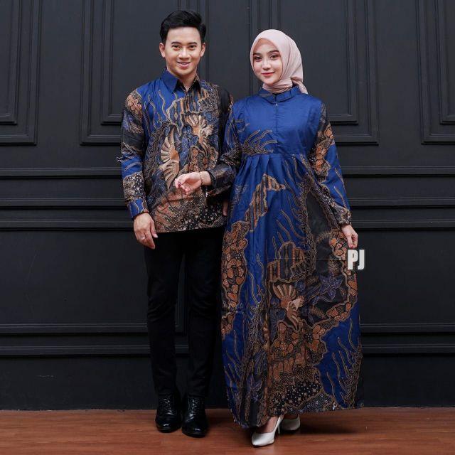 Product Introduction of couple batik pasangan_baju batik kondangan_gamis lebaran_atasan batik pria_seragam batik lebaran Muslim Wanita Sarimbit Keluarga Setelan Katun Dress Panjang Remaja Motif 9