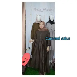 MIDI DRES NADJWA SALUR SERAT DAN POLOS SERAT