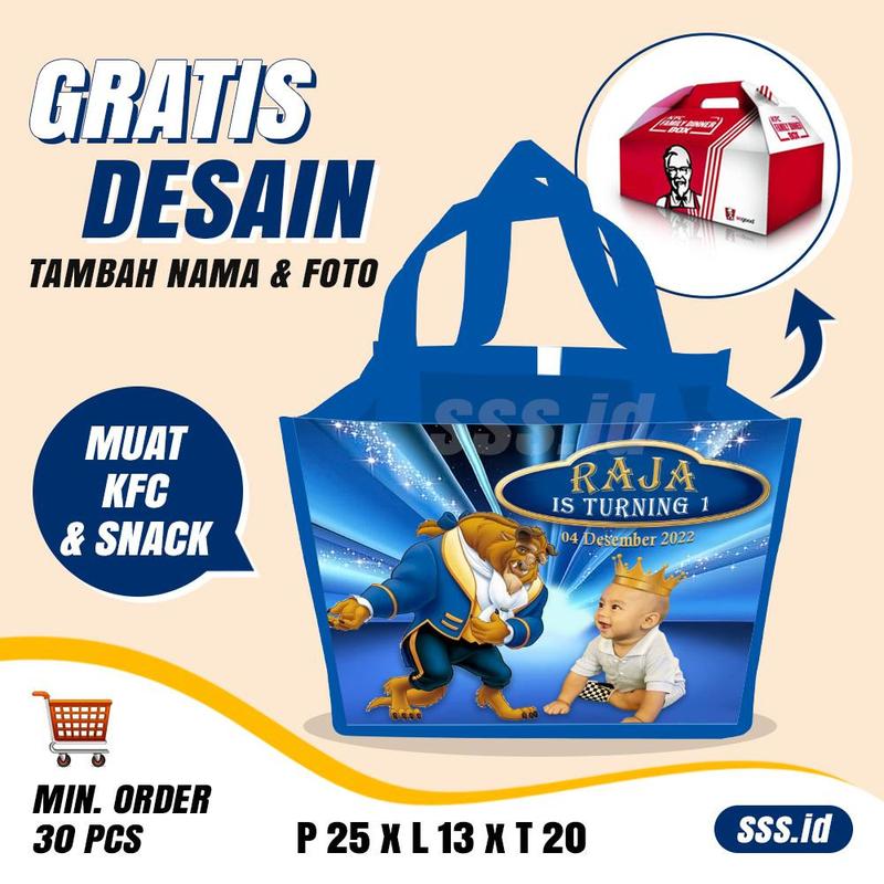 60 pcs - Tas Souvenir ulang tahun anak Tas ulang tahun anak murah Custom 0